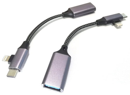 2-in-1 (Lightning, Type C) to USB 3.0 OTG Adaptor